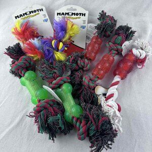 New Dog Toy Bundle Lot – Mammoth Flossy Chews,‎ Christmas Rope Chews & Bone Toys